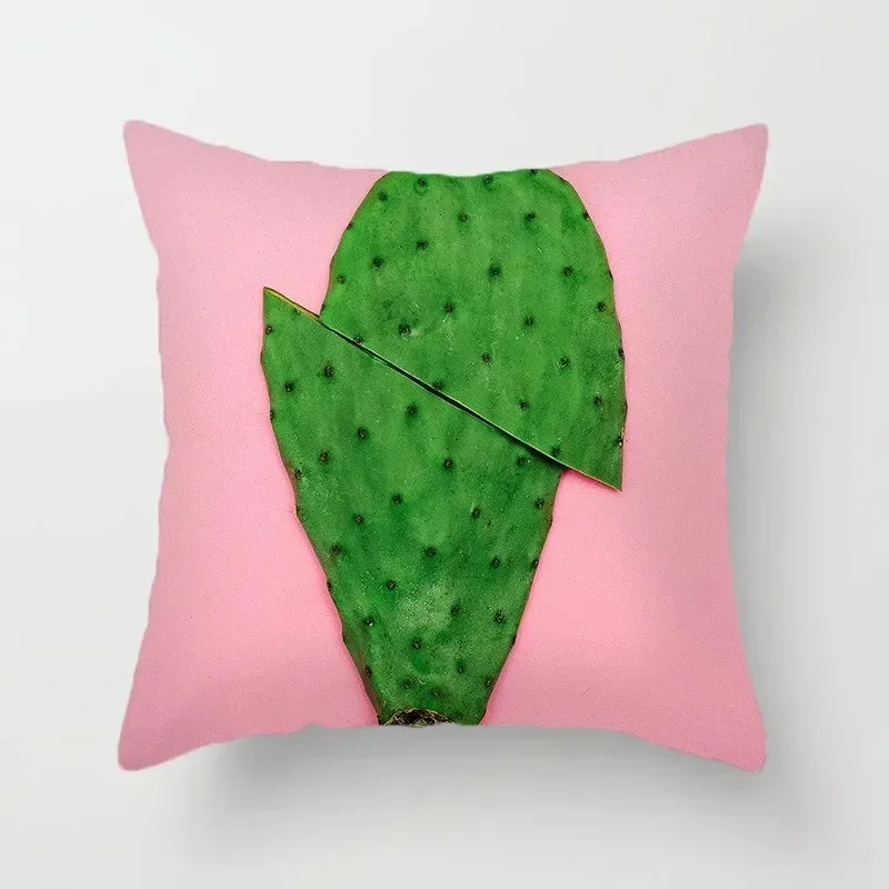 Cactus Print Decorative Pillow Cover Car Sofa Square Cushion Pillow Cover