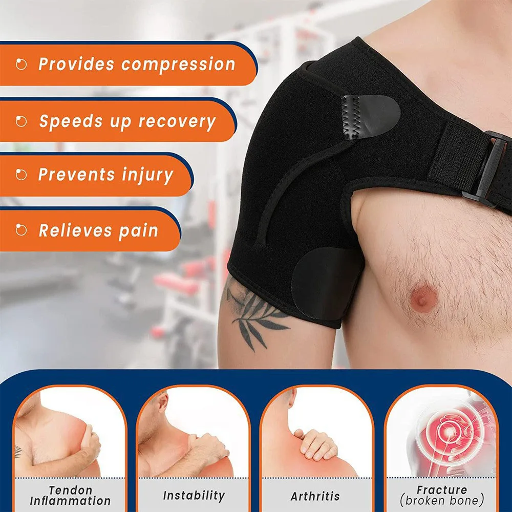 Shoulder Support Stability Brace for Men and Women Adjustable Single Back Belt Band Compression Wrap Gym Sports Care