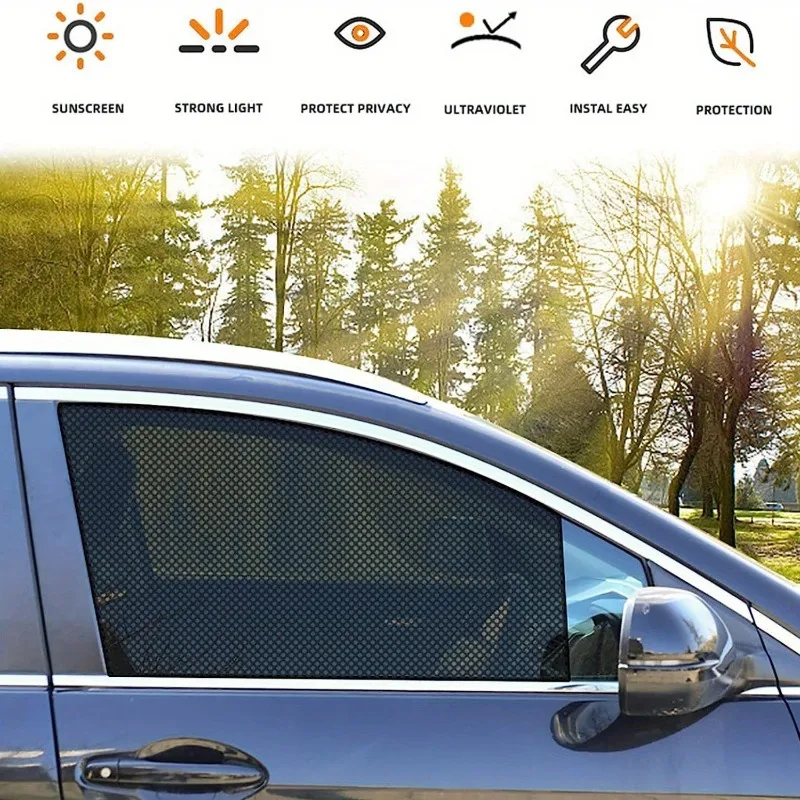 Car window shade, electrostatic fiber film, UV protection privacy shade sticker, reusable vehicles and SUVs