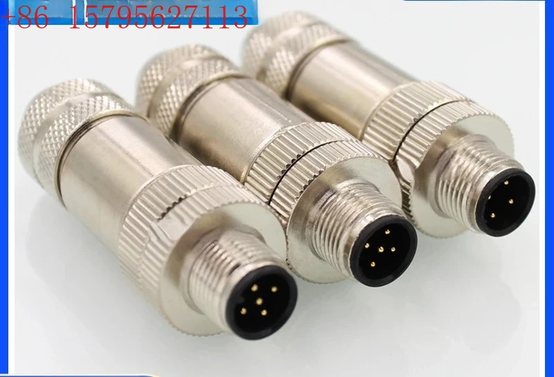 

1 шт. штекер M12, металлический штекер-мама с экранированным разъемом, 4/5/8-ядерный