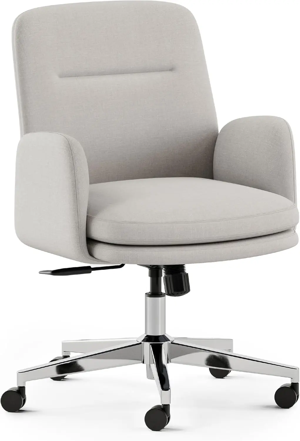 Branch Softside Mid Century Modern Office Chair, Fabric - Removable Arms & Mid Back Design With Luxury Cloud-Like Comfort -