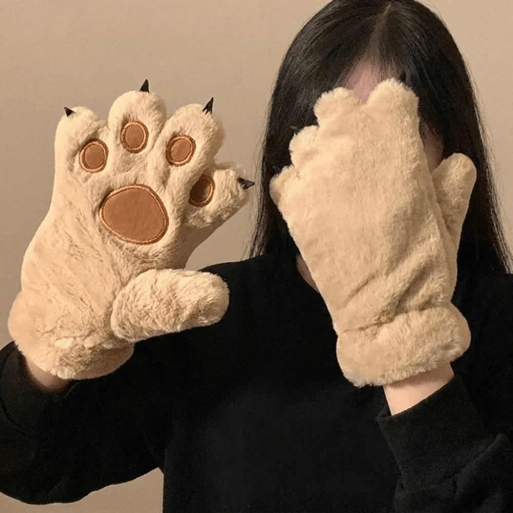 Kawaii Cartoon Cat Paw Gloves Animals Furry Cosplay Props Full Finger Keep Warm Cosplay Costume Gloves Gifts