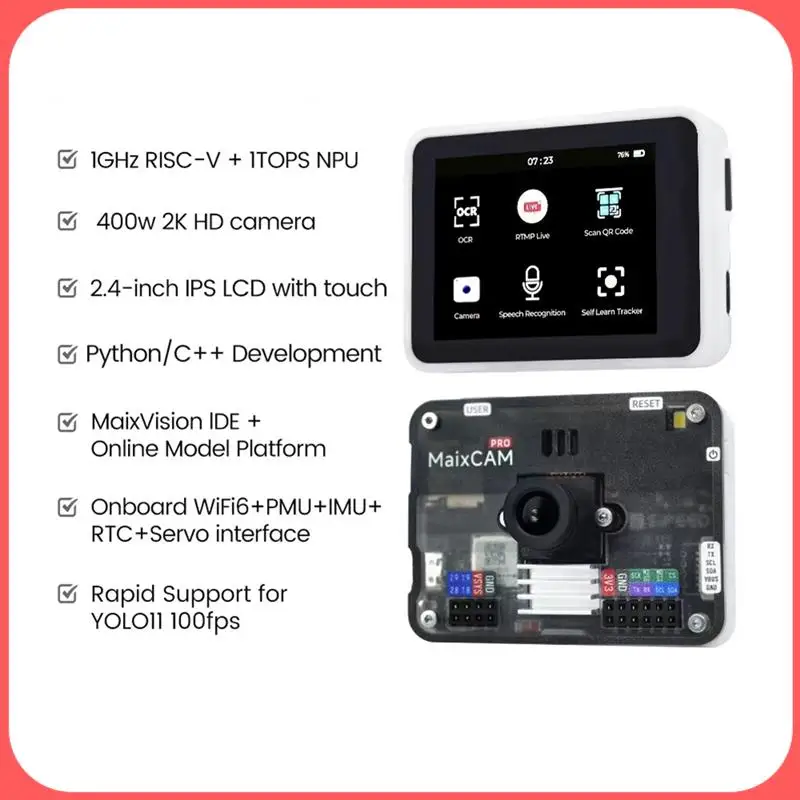

X12A-Maixcam Pro RISC-V AI Development Board NPU Vision Camera Lmage Processing Audio Yolo Contest Camera