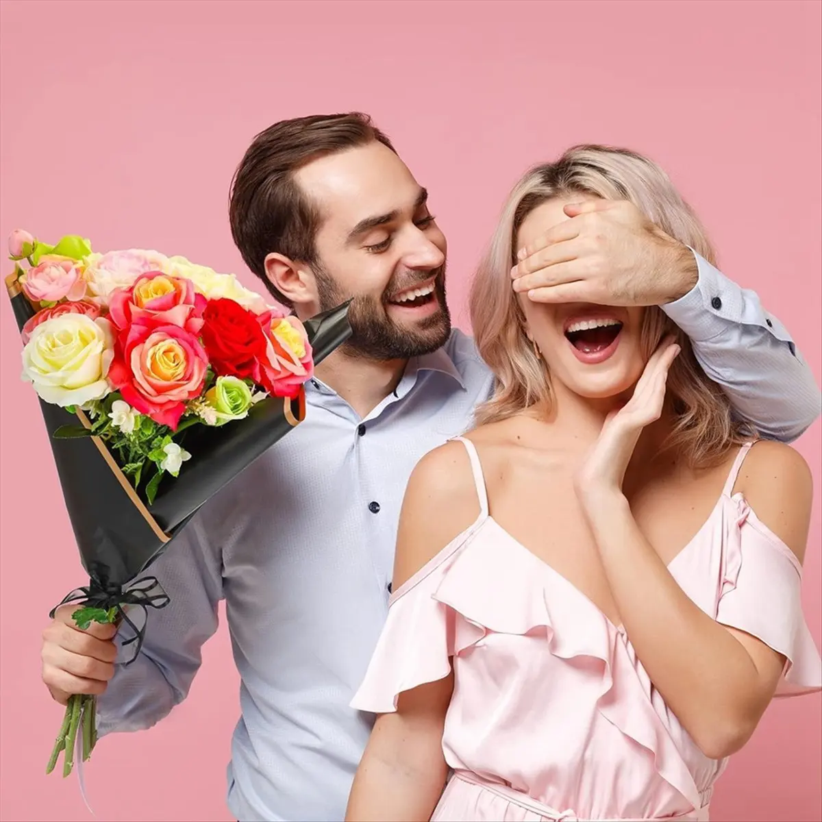 

*N21R 40-листов оберточной бумаги для цветов, водонепроницаемые листы оберточной бумаги для цветочных букетов с золотым краем и лентами, булавки для цветов