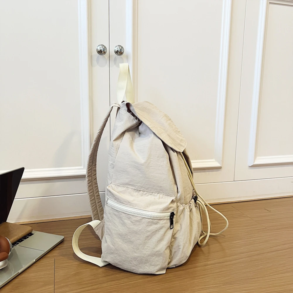 드로우스트링 백팩, 나일론 소재, 주름 장식 디자인, - Canvas Backpack Casual 리뷰 및 가격