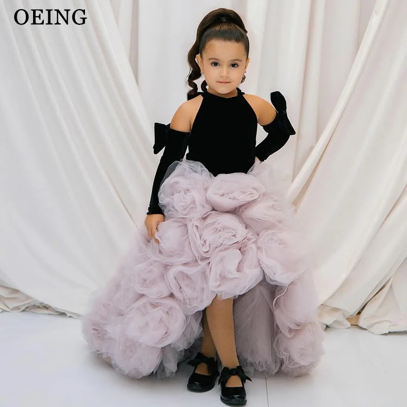 ชุดเดรสเด็กผู้หญิงทรงบอลหรูหราจาก OEING สีตัดกัน ทรงไฮโลว์ สำหรับงานแต่งงาน งานปาร์ตี้ ชุดเจ้าหญิงวันเกิด สามารถสั่งตัดได้