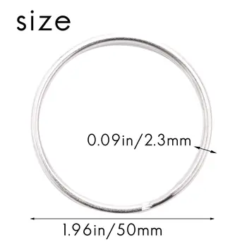 10個裝優質50毫米鑰匙圈開口環套裝,重型大號鎳製鑰匙環彈簧圈 10 最佳銷售 鑰匙環 - №9