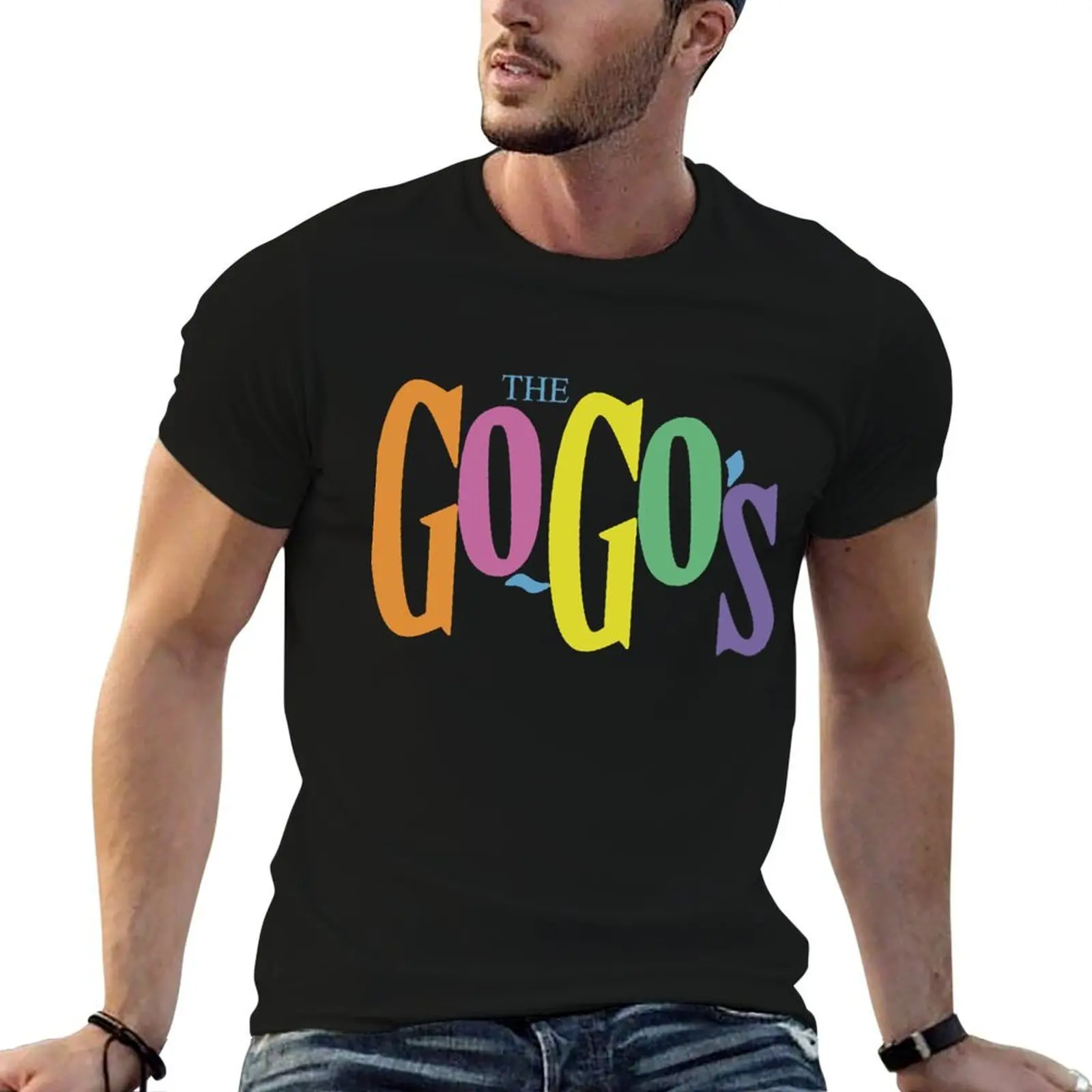 Go-Go's T-Shirt t shirts for man pack cotton t shirt custom print t shirt man plain T-shirt
