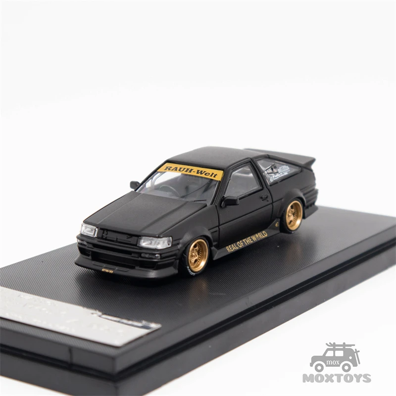 STREET W64PON SW 1:64 RWB AE86 Matte Black / Cement Gray Diecast Model Car