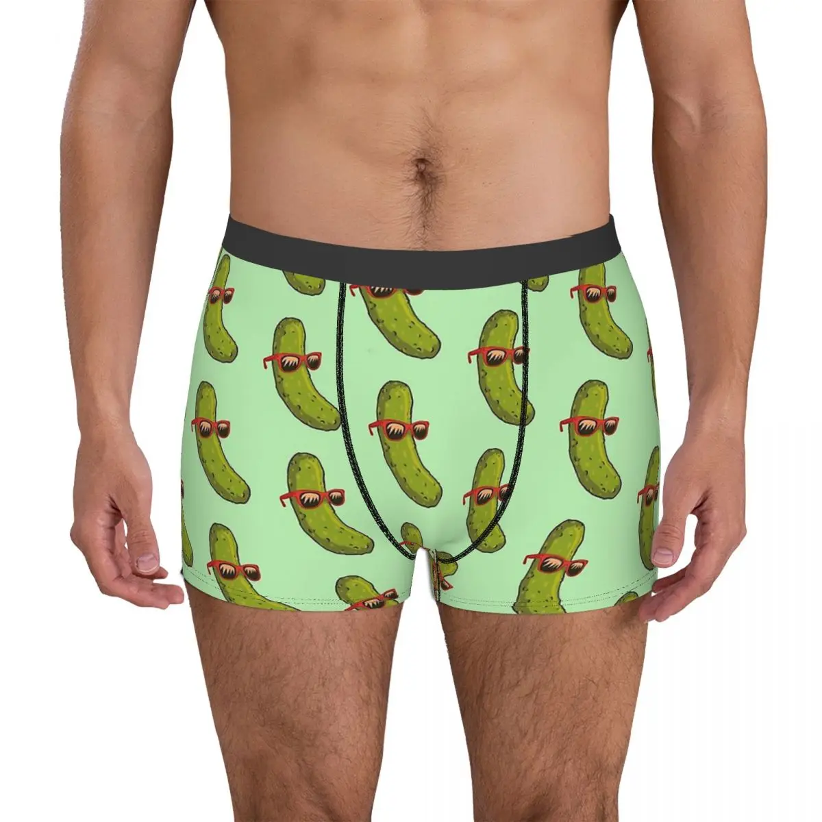 Fresh Pickle Cucumber Underpants Cotton Panties Men\'s Underwear Print Shorts Boxer Briefs