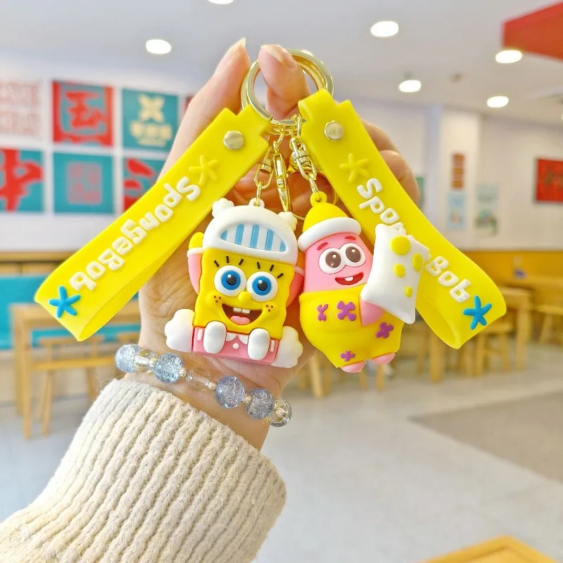 

Kawaii Creative Party Cute SpongeBob Keychain, Funny Squidward Tentacles and Mr. Krabs Couple Bags Small Accessories
