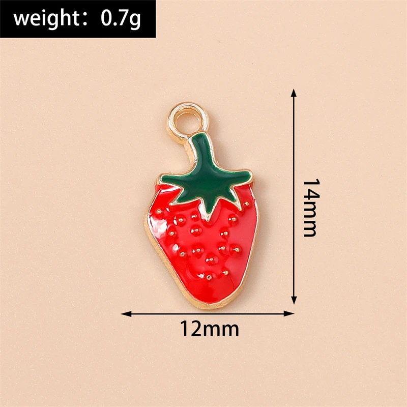 20 Stück Niedliche Gemischte Frucht-Anhänger Emaille Erdbeer-Trauben-Kirsch-Charms für Schmuckherstellung Halsketten Ohrringe DIY Basteln Geschenk – Detail 25