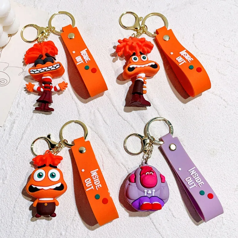 Popular New MINISO Inside Out Keychain Cute Doll Anxiety Embarrassment Pendant Couple Car Keychain Children's Toy Birthday Gift