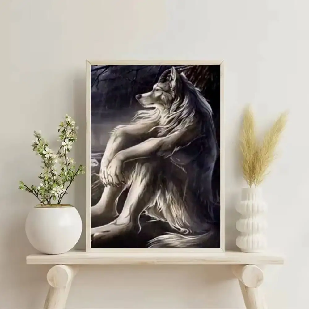 Cool S-Sigma Alpha Wolf Meme Poster Self-adhesive Art Waterproof Paper Sticker Coffee House Bar Room Wall Decor - view 3