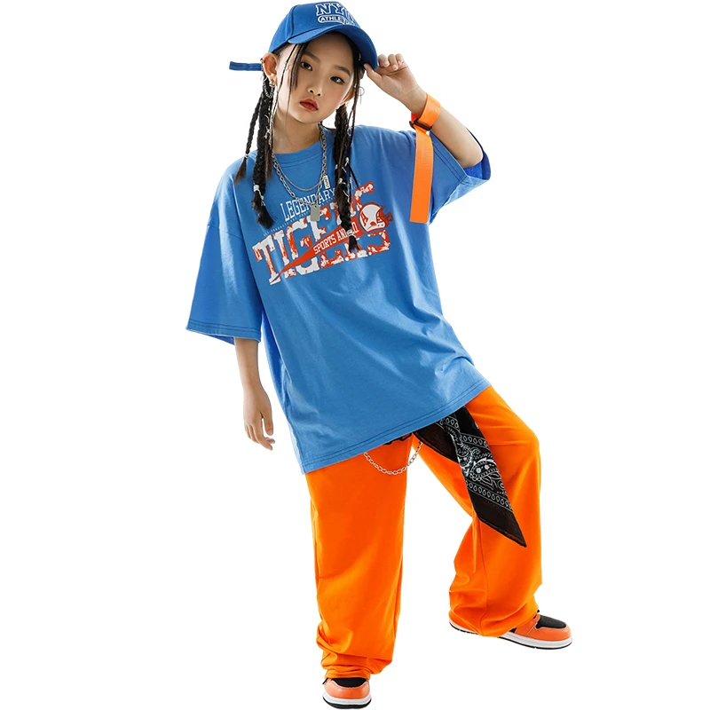 Abbigliamento da ballo Hip Hop per bambini magliette larghe pantaloni per ragazze abbigliamento Casual per ragazzi Jogger Street Dance Costume Rave Wear BL10592