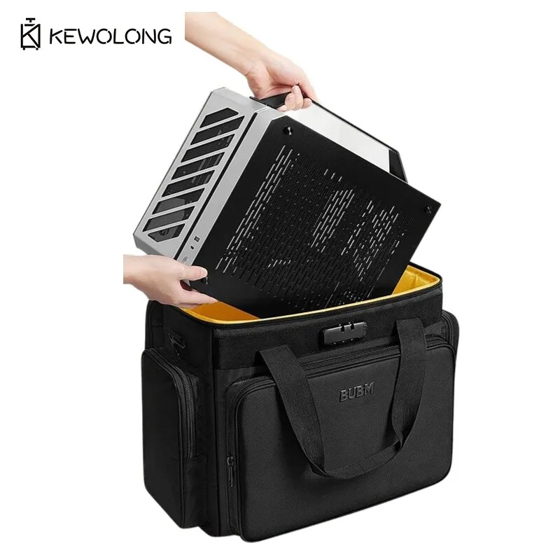 Desktop PC Carrying Case for 32/27 Inch Monitor - Computer CPU Tower Bag with Keyboard Compartment, Heavy Duty Moving Storage