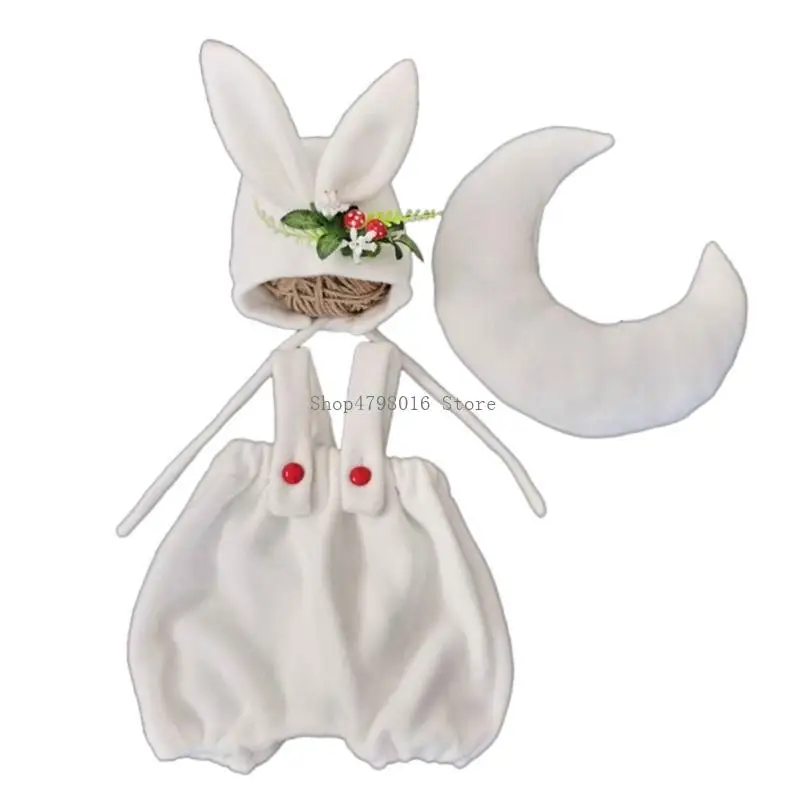 

Newborn Photography Costume Suit Hat Moon Pillow Jumpsuit