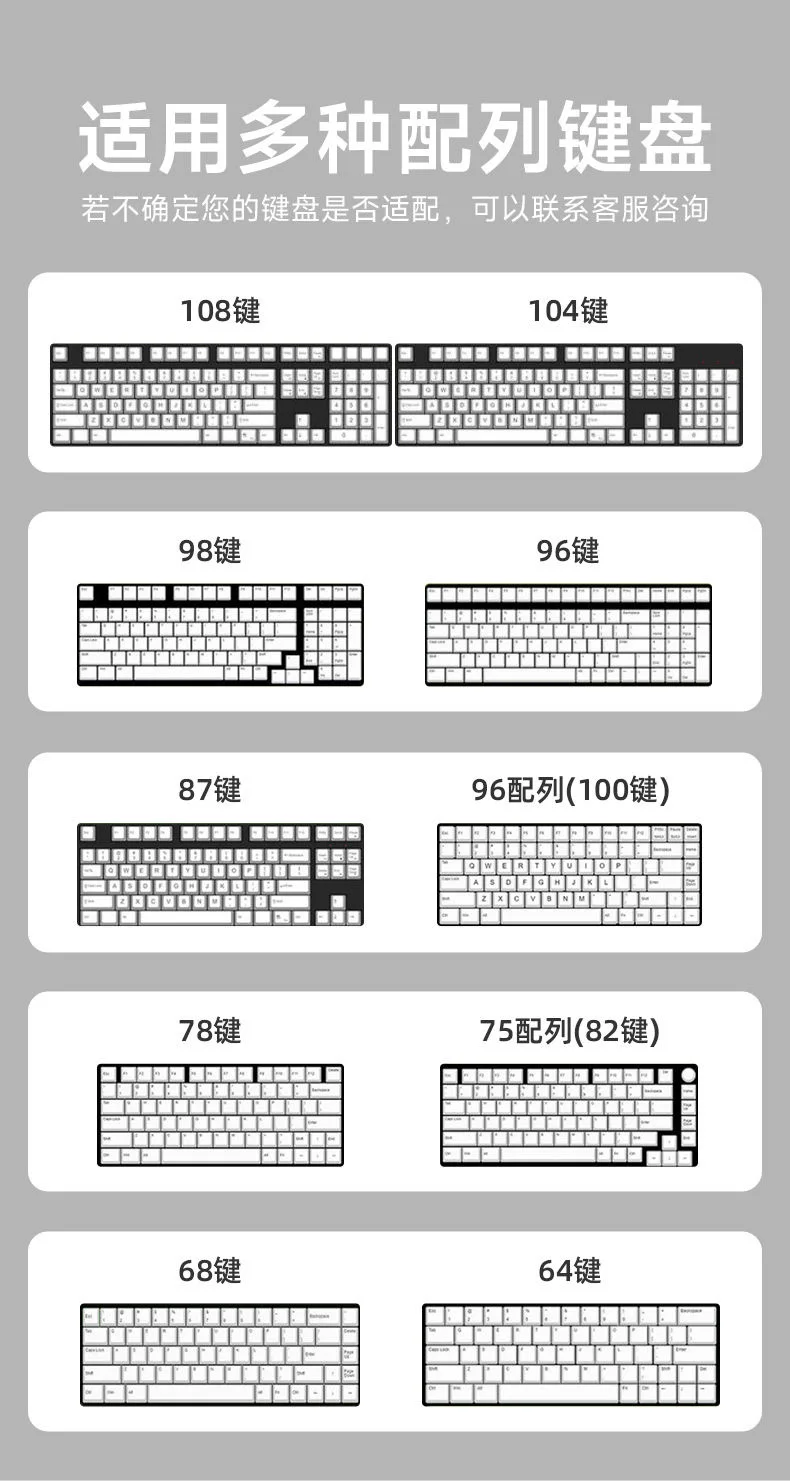 Jelly Crystal Keycaps Translucent Keycaps 136 Keys Mechanical Keyboard for ANSI Layout ASA for 61/87/104 Keycaps DIY 6.25u Keys