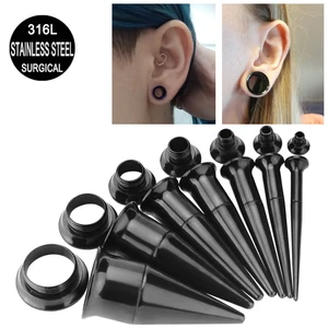 1 pieza Kit de camilla para orejas Pendientes Pendientes quirúrgicos Tormentas de orejas de acero inoxidable de 11 mm Guías de expansión de la carne Joyería del cuerpo del túnel 8 mejores kit de estiramiento de ventas - №8