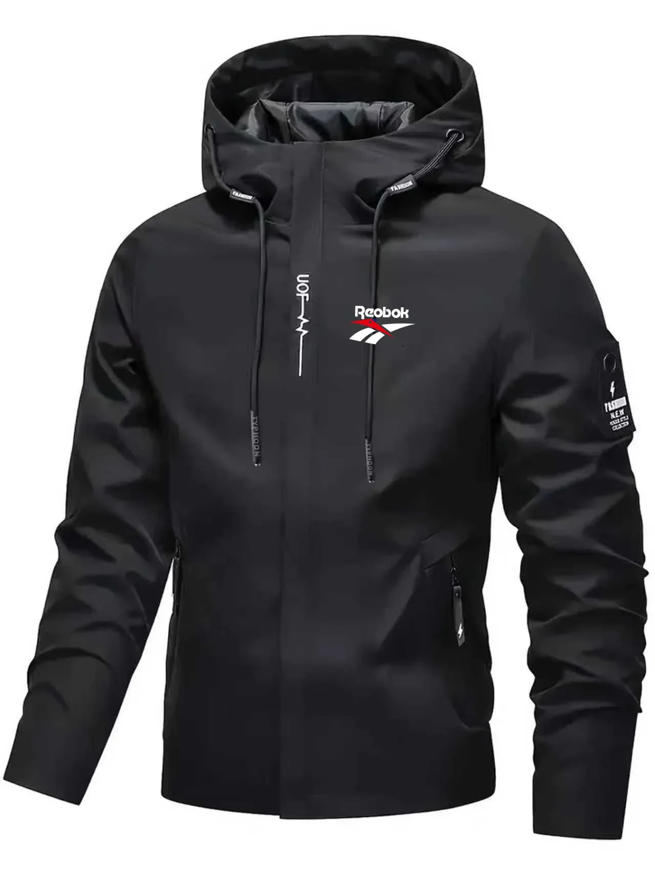 New Men's Premium Hooded Zip-Up Jacket – Windproof Casual Baseball Coat, Stylish Outdoor Look for Spring and Autumn