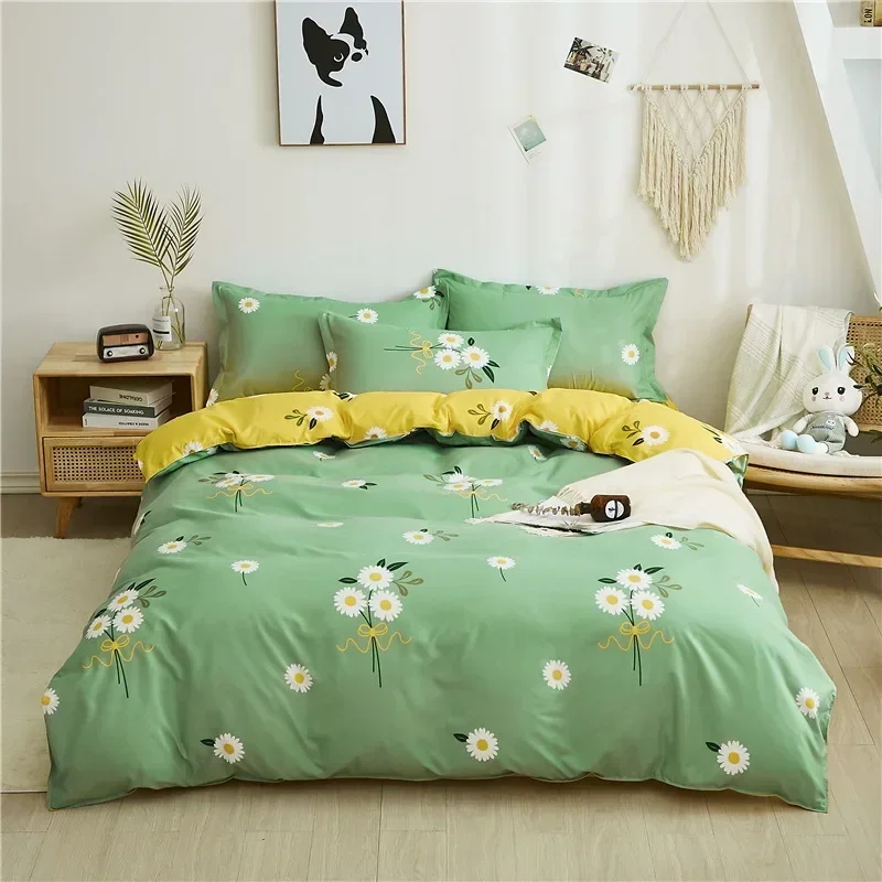 New Lovely Cartoon King Size Duvet Cover Set 220x240 Skin Friendly Double Bed Comforter Cover with Pillowcases