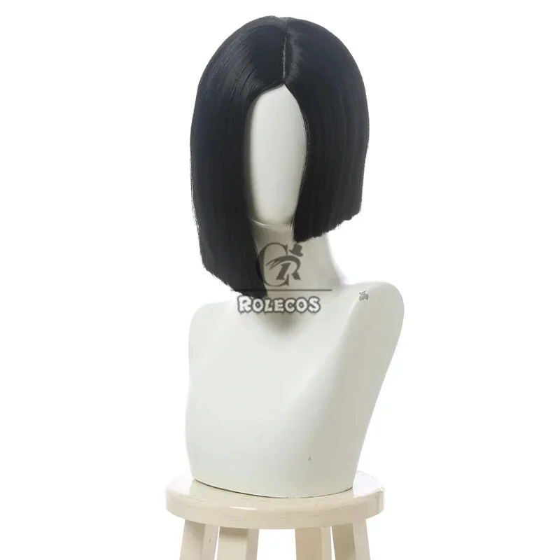 

2025 yiyi ROLECOS парики для косплея Game Valorant Viper 35 см короткий прямой черный парик Хэллоуин термостойкие синтетические волосы