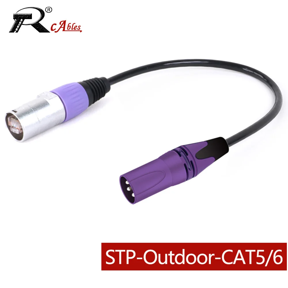 

XLR 3Pin to RJ45 Ethernet Shielded Cable,3Pin XLR Male to RJ45 8P8C Cat5/5e/6 Network Connector for LED Light Signal Controller