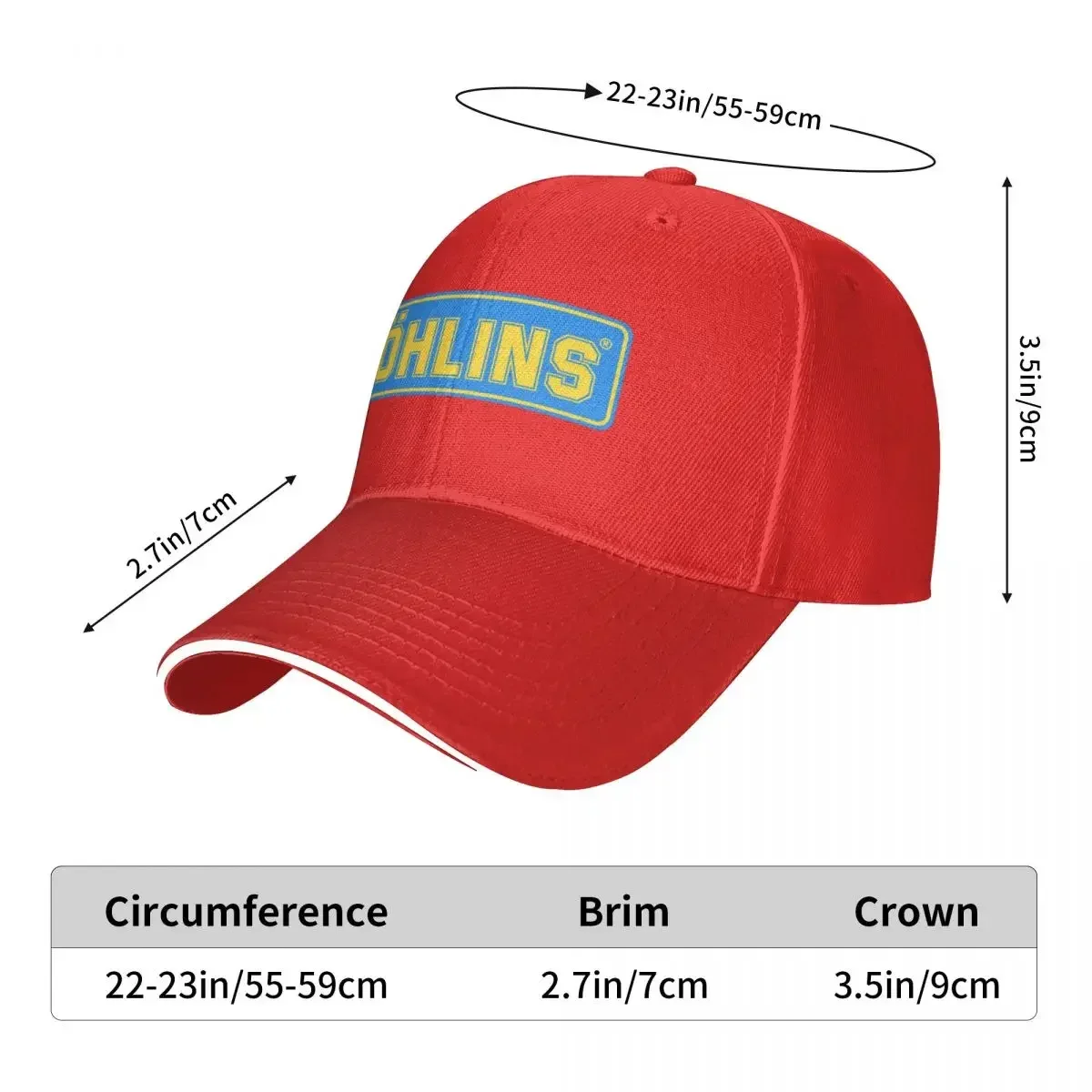 Ohlins Baseball Caps Snapback Fashion Baseball Hats Breathable Casual Outdoor For Men's And Women's Polychromatic Customizable