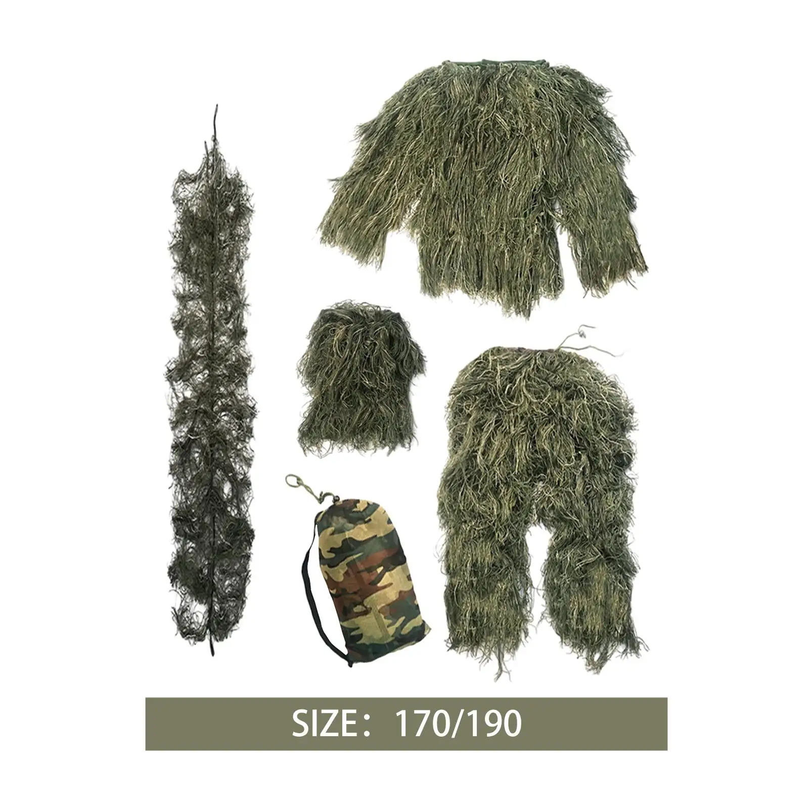 Ghillie Suit Clothing Fancy Dress Outfit Pants Jacket Costume Uniform Set for