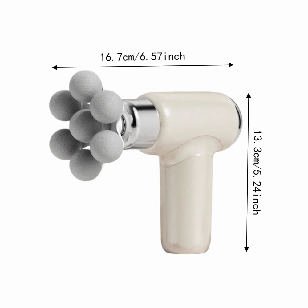 9 Replaceable Heads 7 Balls Muscle Massager Compact Size Handheld Fascia Machine Massager Rechargeable Adjustable 6-speed