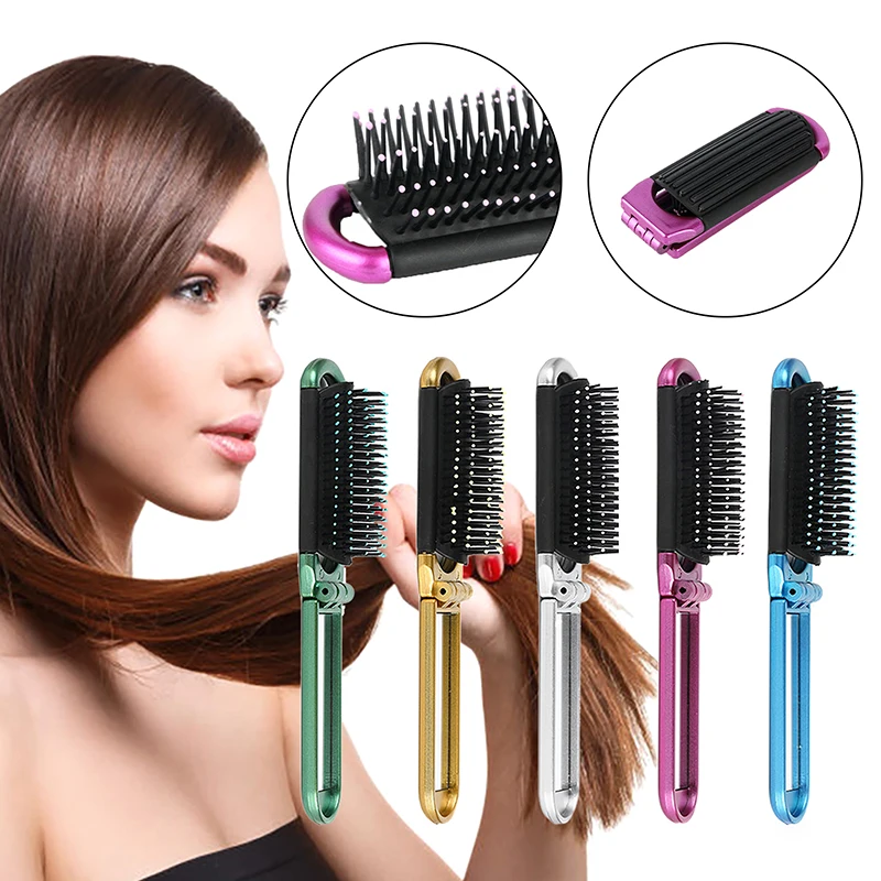 Foldable Hair Comb Scalp Massage Comb Hairbrush With Mirror Wet Curly Detangle Hair Brush For Salon Hairdressing Styling Tools