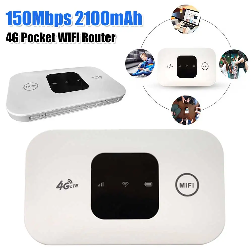 

Карманный Wi-Fi-маршрутизатор 4G, 2100 мАч, мобильная точка доступа со слотом для SIM-карты, беспроводной модем, широкий охват, беспроводной маршрутизатор 4G