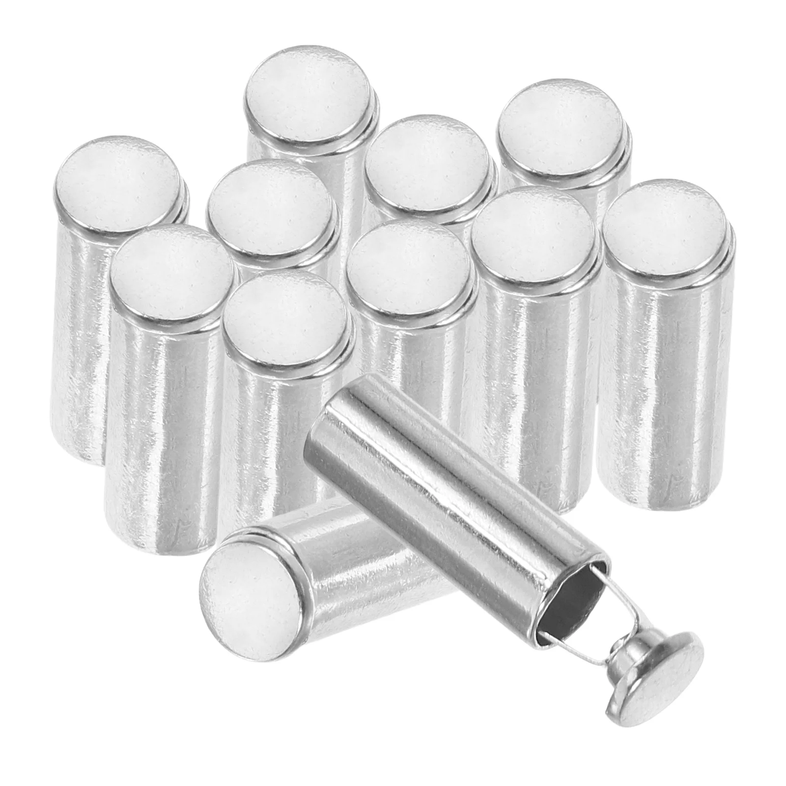 12 Pcs Metal Buckle Drawstring Cords Replacement Ends Pendant Aglets for Hoodies Repair Kit Silver Cap