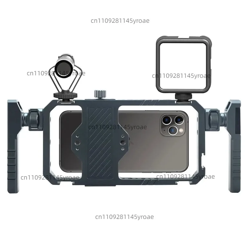 All‑Metal Universal Phone Rig Cage Dual‑Handles Tripod Mount For Vlog Video Shooting Hardware Component