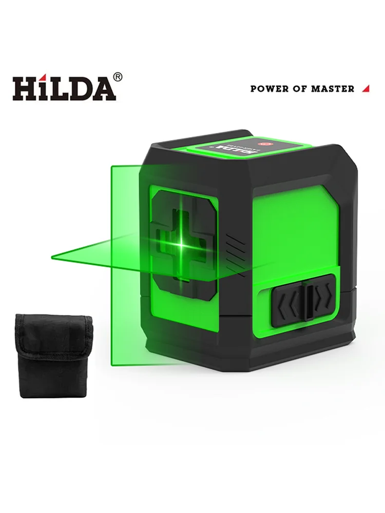 HILDA Laserniveau 2-lijns groen laserinstrument met magneet Wandniveau Draagbaar provinciaal ondersteuning Kruislaserinstrument - afbeelding 1