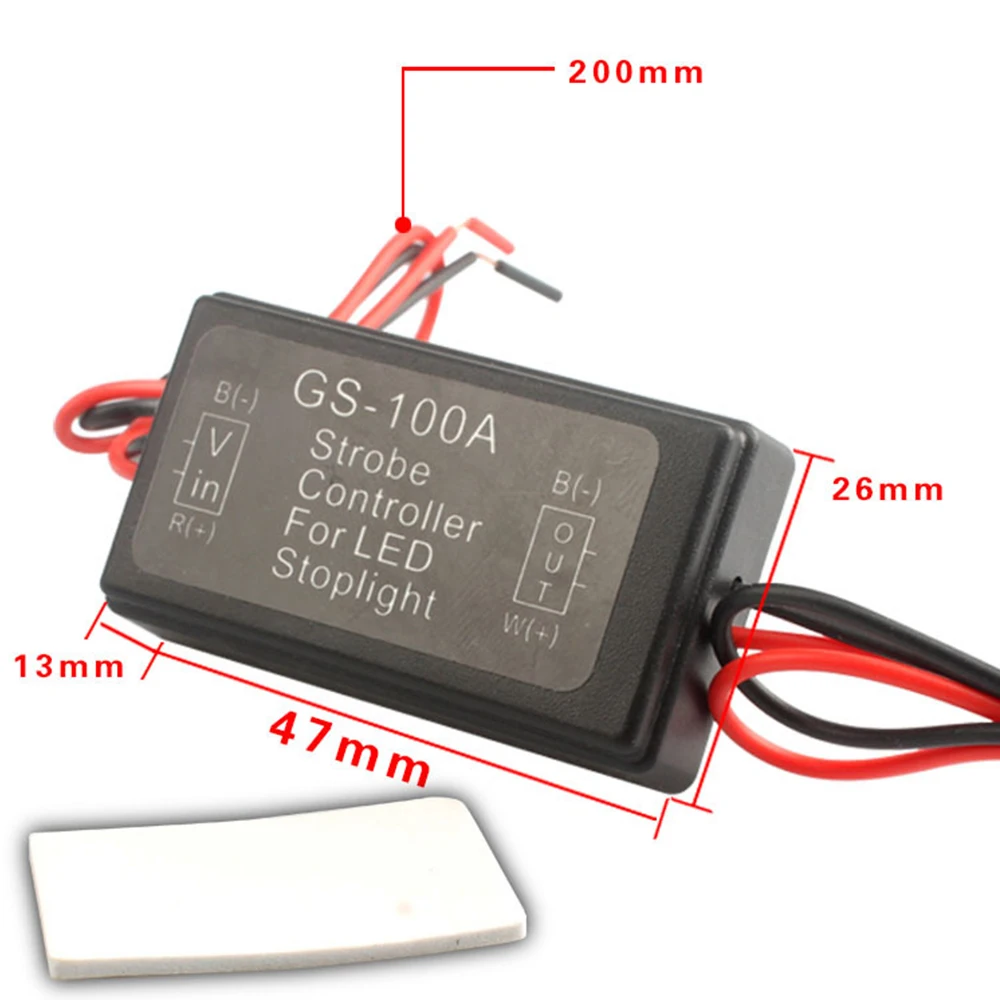 GS-100A 5-28V Brake Light Flash Controller Module Flash Strobe Controller Flasher Module for Car LED Brake Stop Light Lamp