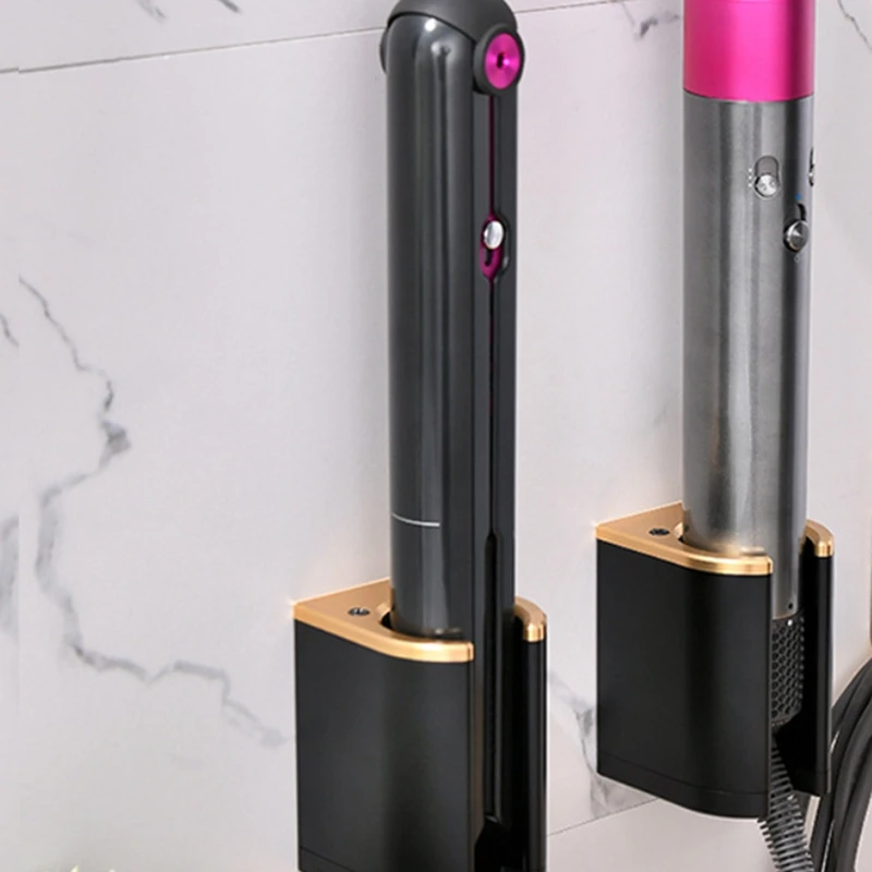 Wall Mount Curling Iron Holder For Dyson Airwrap Styler Storage Rack Hair Curling Iron Storage Nozzle Rack For Bathroom