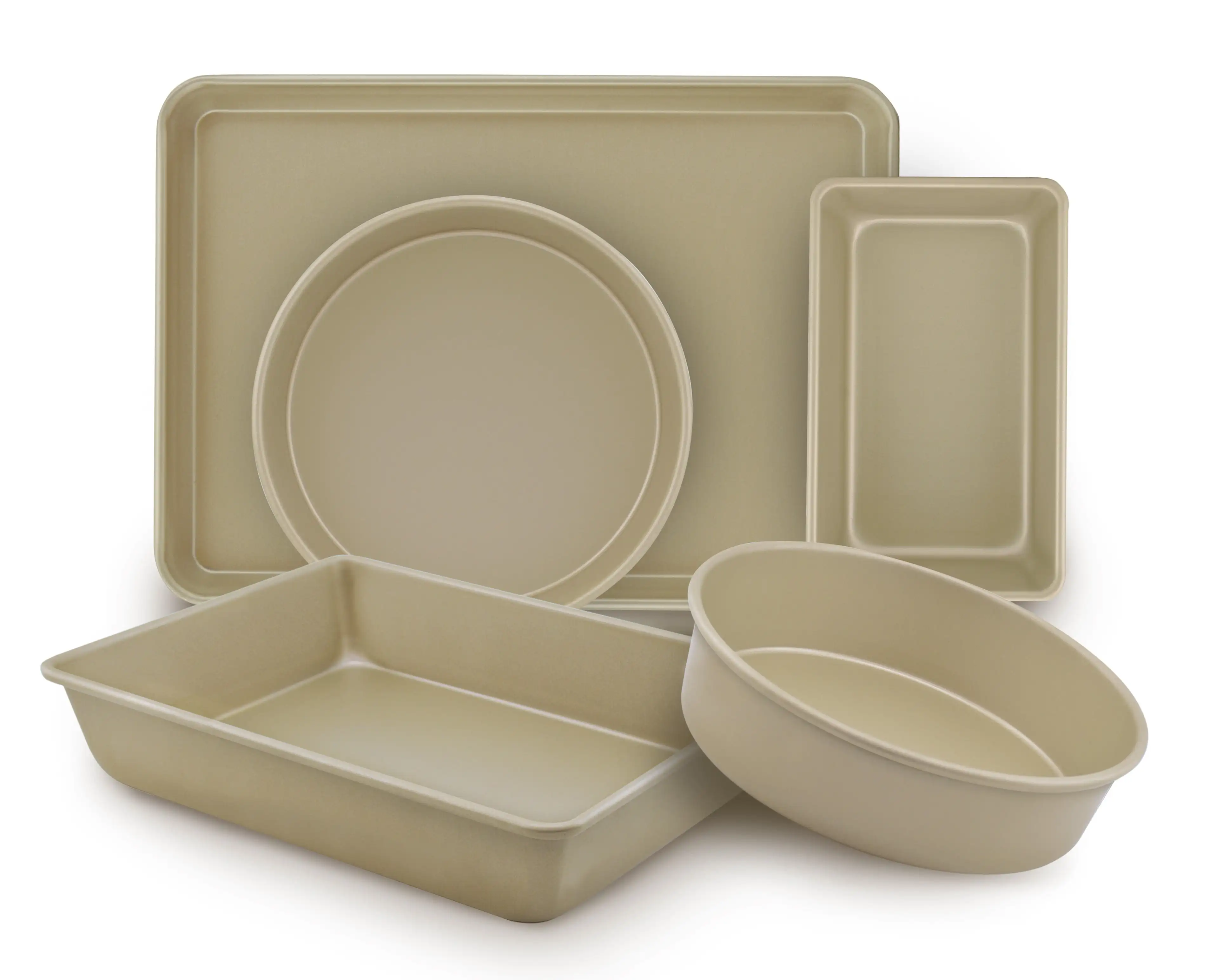 

Mainstays 5-Piece Nonstick Aluminized Steel Bakeware Set, Baking, Gold