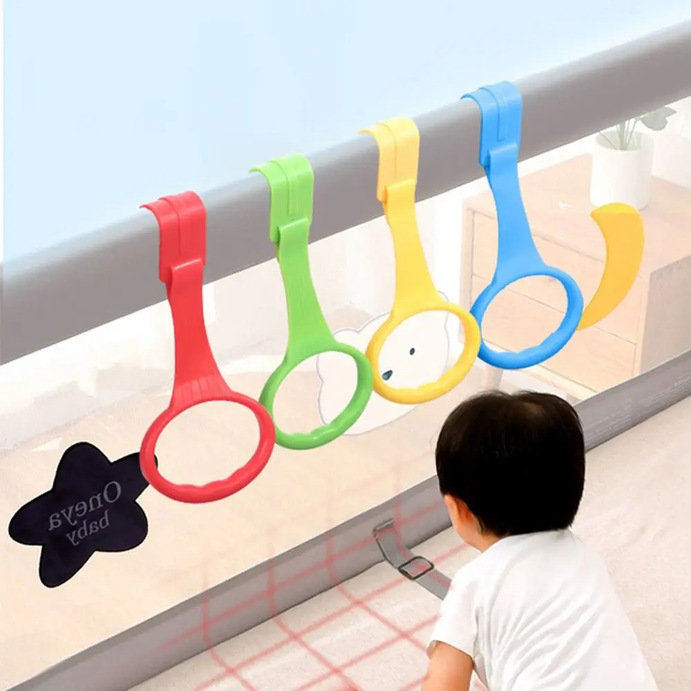 

Baby Toys Plastic Pull Ring for Playpen Bed Accessories Solid Color Baby Crib Hooks Baby Pull Ring Learn To Stand