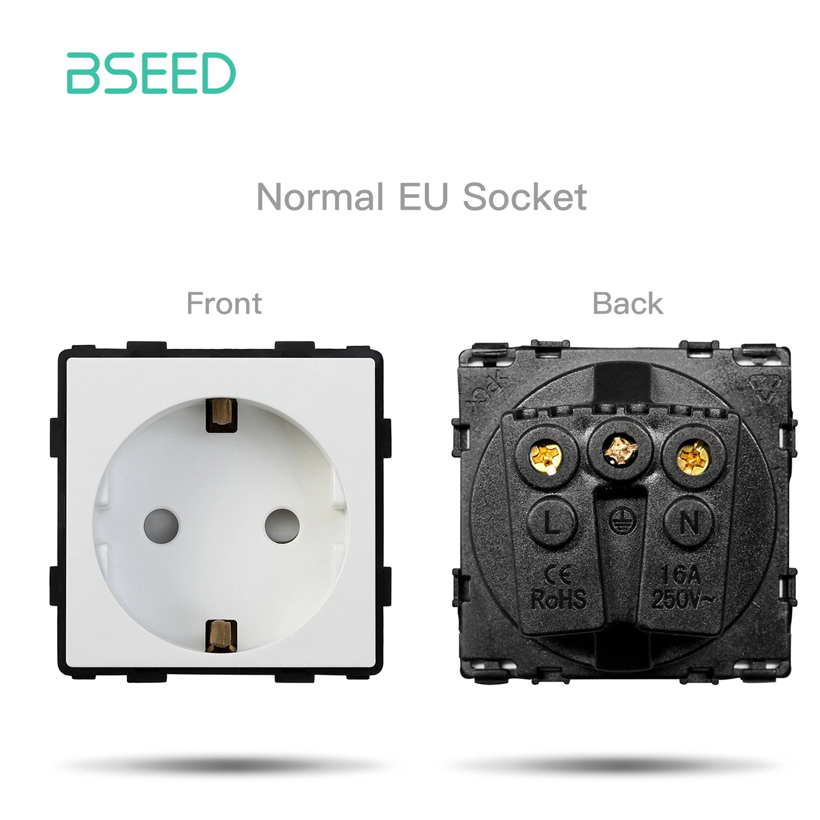 BSEED EU Standard Button Switch Part HDMI USB TV Internet Type-C Socket Function Parts With Glass Frame DIY Home Improvement