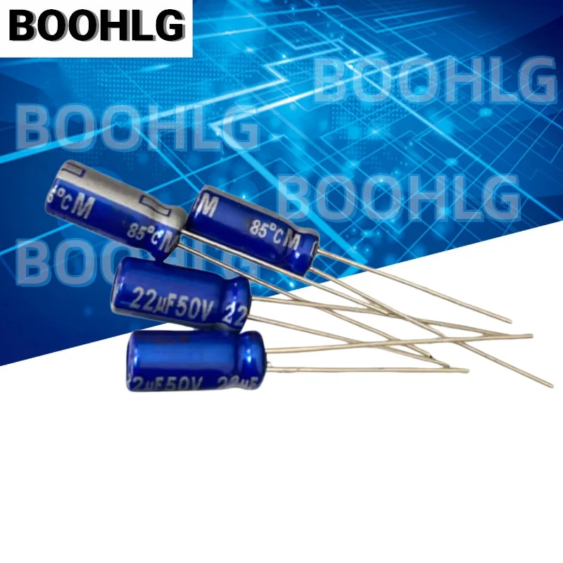 5PCS 22UF 50V Fever Sound Capacitor 50V 22UF 5X11 AM Flash Blue Robe