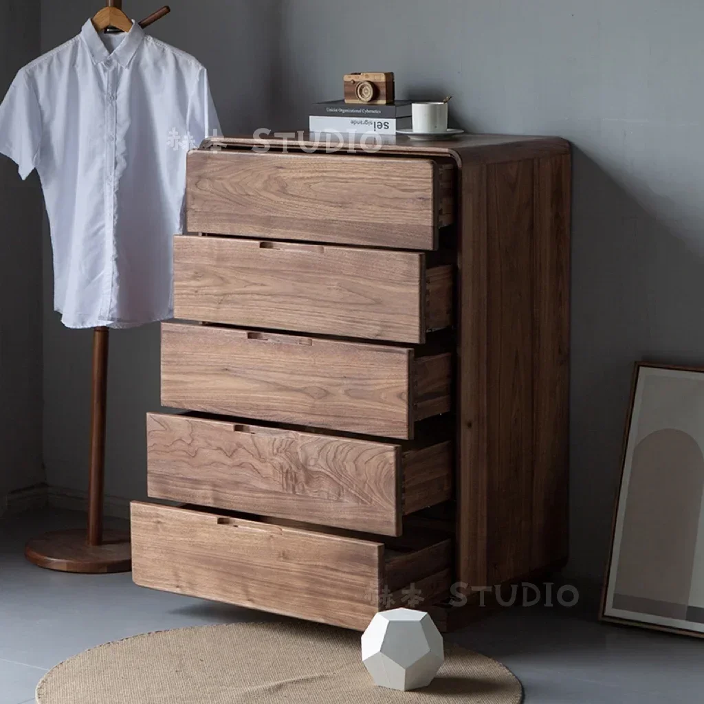 

32North American black walnut chest of drawers, living room, bedroom floor-to-ceiling locker