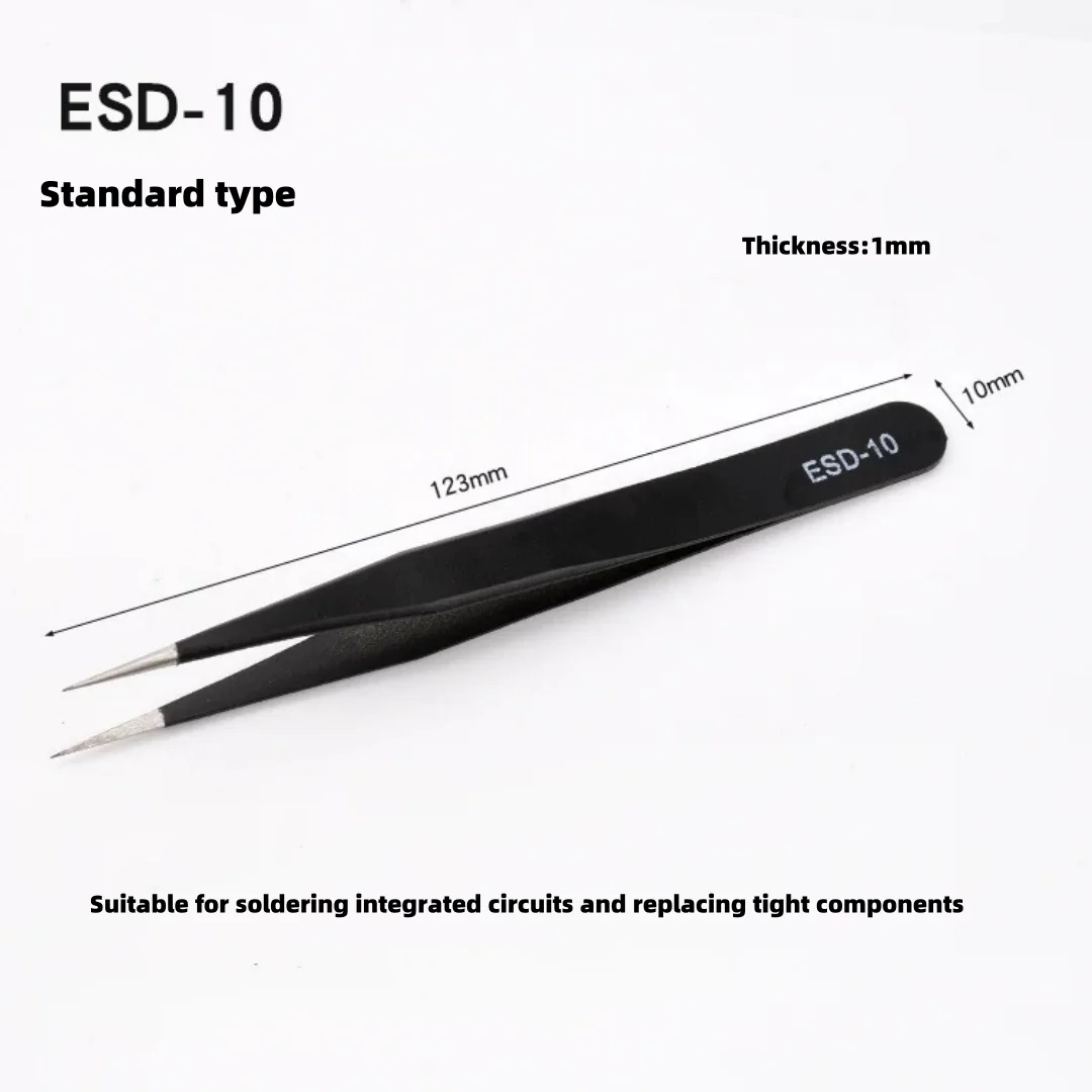 Stainless Steel Tweezers Set,Pointed,Elbow,Flat Head Tweezers Set Hand Tools Industrial Repair Tools Anti-static image 3
