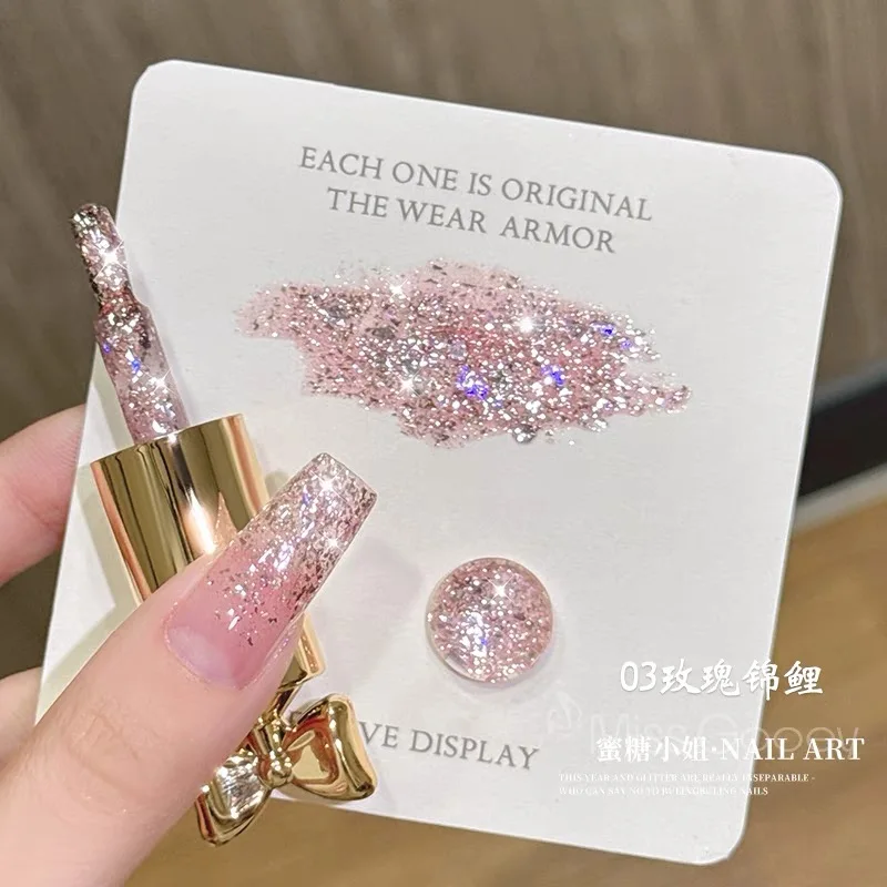 ยาทาเล็บเจลกลิตเตอร์ SHAKA 10 มล. 9 สี รุ่น White Nails Star Series กลิตเตอร์สีแพลตตินัม 2025 สำหรับทำเล็บสีน้ำตาล สำหรับคริสต์มาส