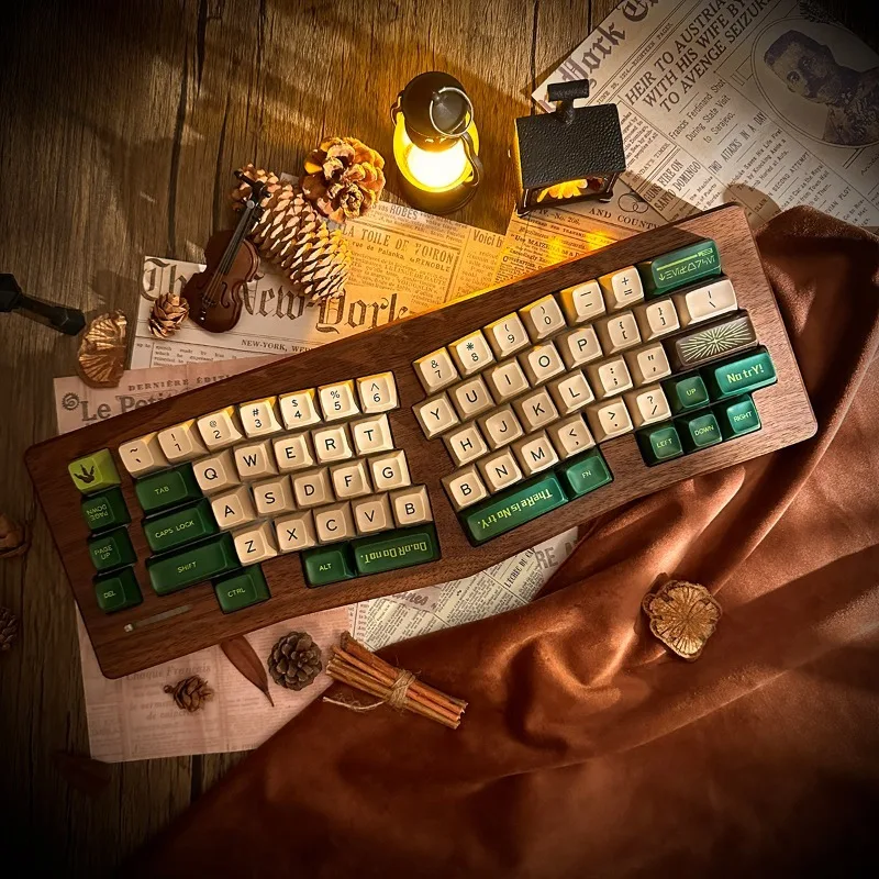 Imagem -01 - Kit de Teclado Mecânico de Madeira Junta Bluetooth Hot Swap Ergonômico Noz Personalizada Alice Escritório Jogos pc Laptop Mss 65 kit de teclado mecanico de madeira junta bluetooth hot swap ergonomico noz personalizada alice escritorio jogos pc laptop mss 65 01