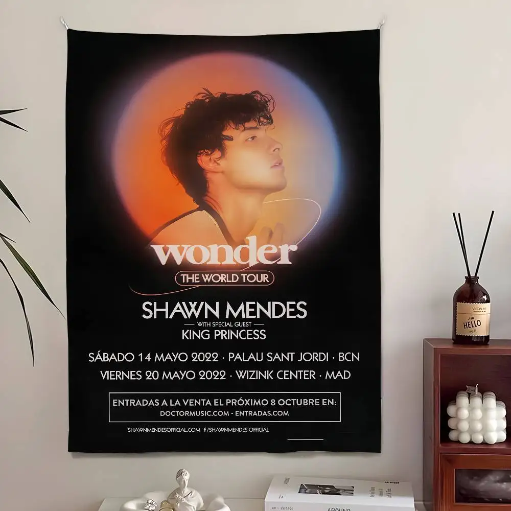 

S-Shawn M-Mendes Singer Tapestry Bedroom Living Home Decor Bar Outdoor Festival Wall Hanging Decoration Background Art Banner