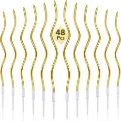 6/12/48pcs Birthday Candles Spiral Cake Candles  Long Thin Cake Candles For Wedding Party And Cake Decoration