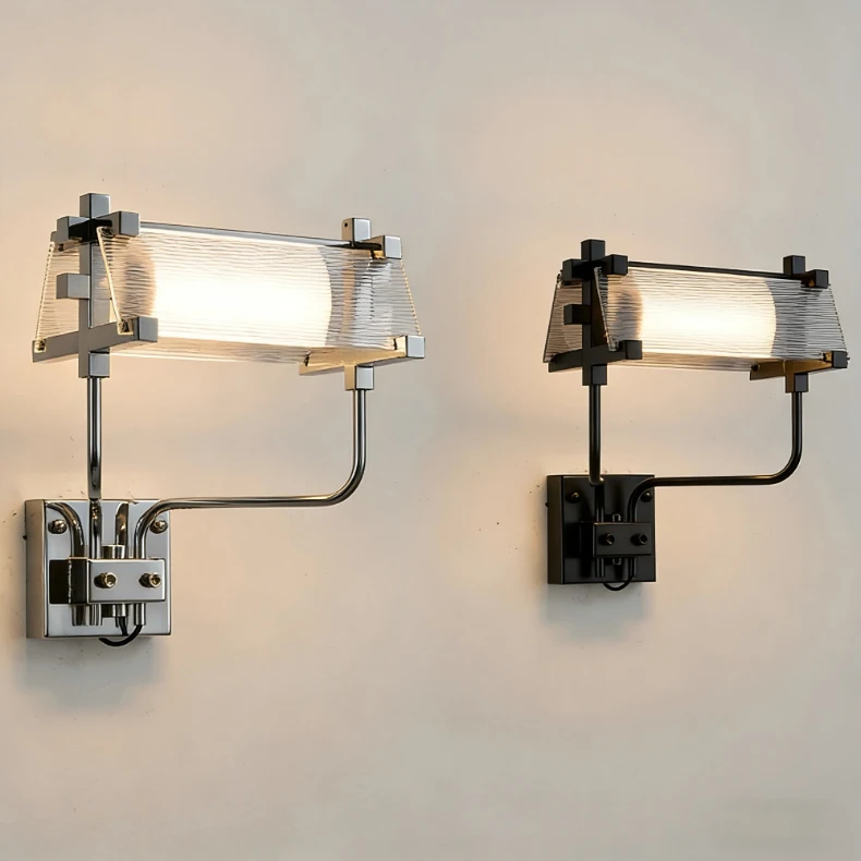 Nordic Industrial Glass Metal Background Wall Lamp Adjust