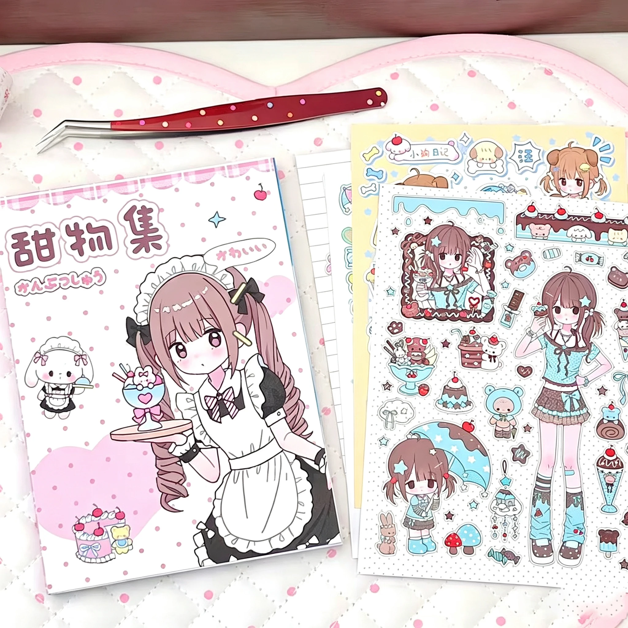 Kawaii Original Sticker Book Ins Sweet Collection Cute Cartoon Characters Full of Girly Vibes Student Journal Decoration Collage