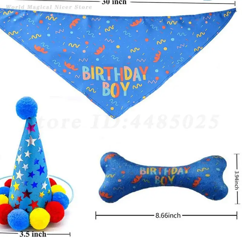 Lindo regalo de cumpleaños para perros, gorro, sombrero, pañuelos, Baberos, conjunto de accesorios divertidos, disfraz de cumpleaños para perros y gatos, decoración de pañuelo para mascotas
